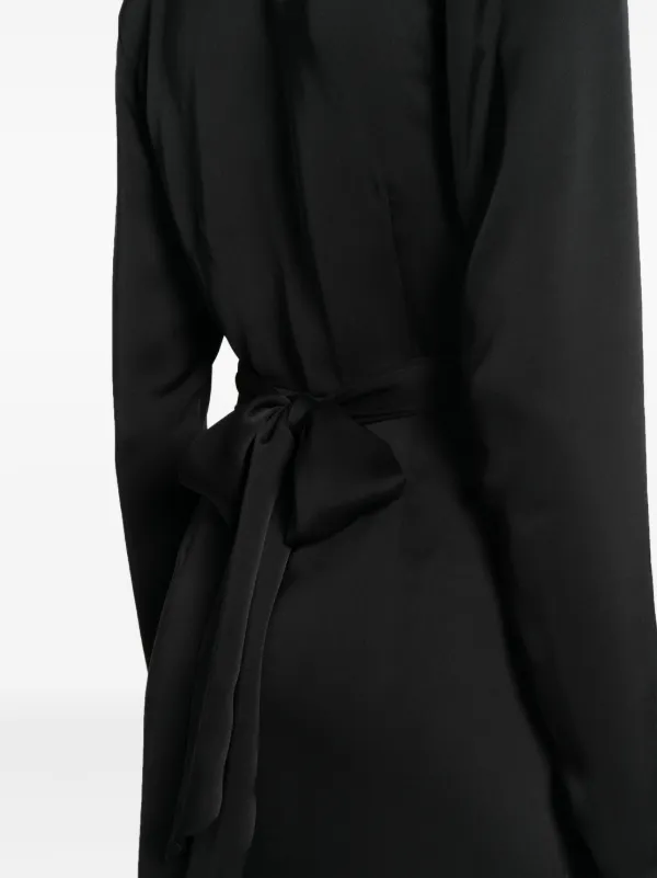 Maison Close Satin Wrap Mini Dress | Black | FARFETCH GE