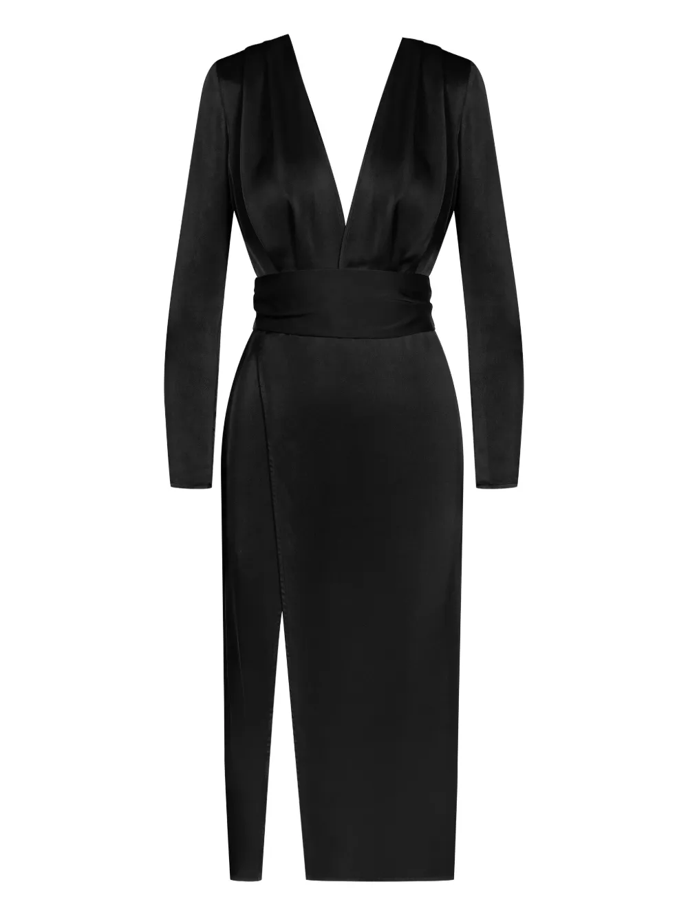 Maison Close サテン ラップミニドレス - ブラック Maison Close サテン ラップミニドレス - ブラック