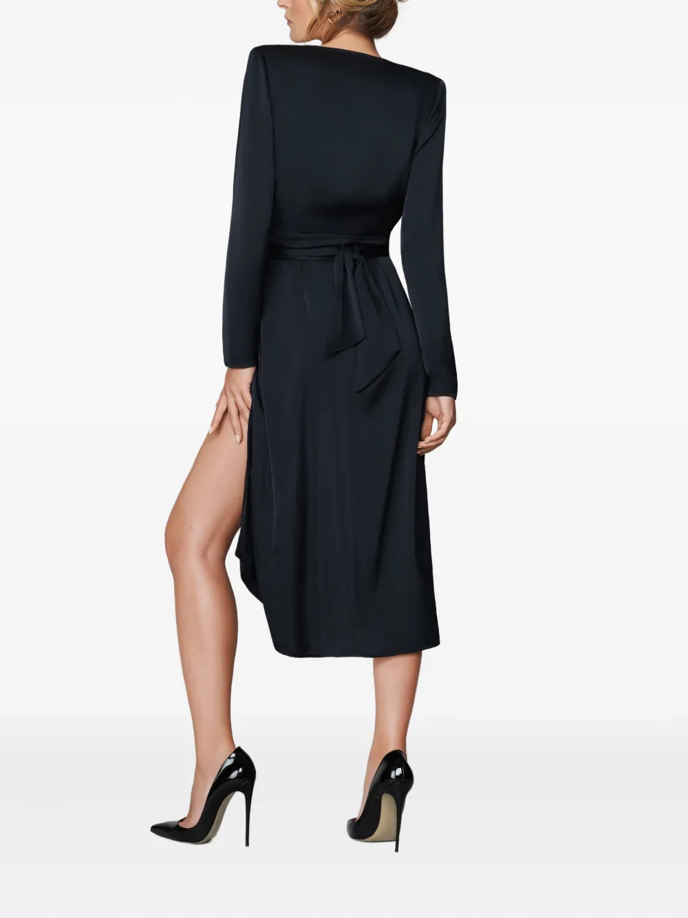 Satin Wrap Mini Dress