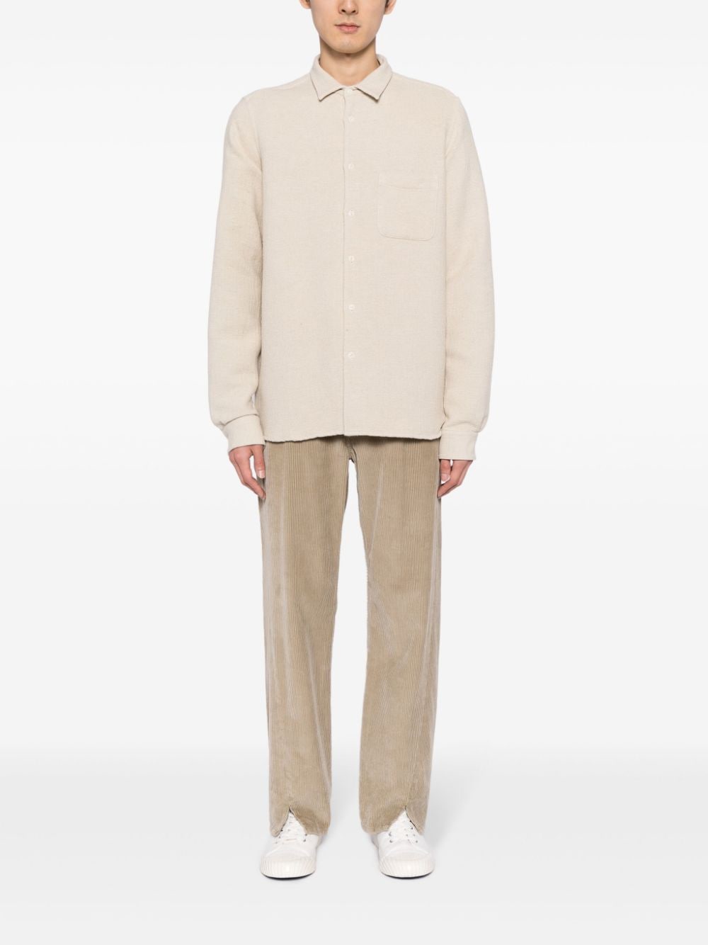 Shop Ymc You Must Create Curtis Textured-finish Shirt In Neutrals