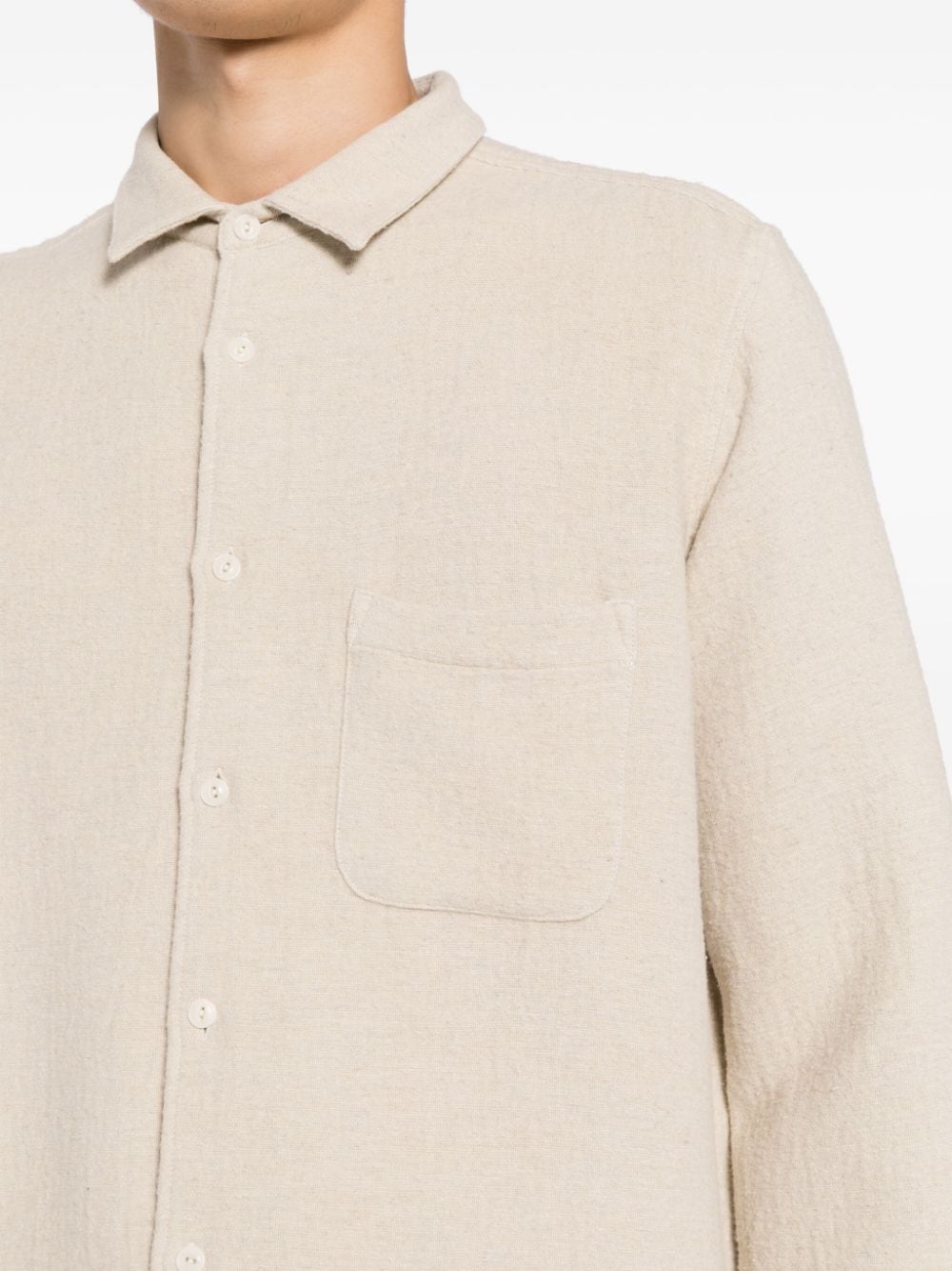 Shop Ymc You Must Create Curtis Textured-finish Shirt In Neutrals
