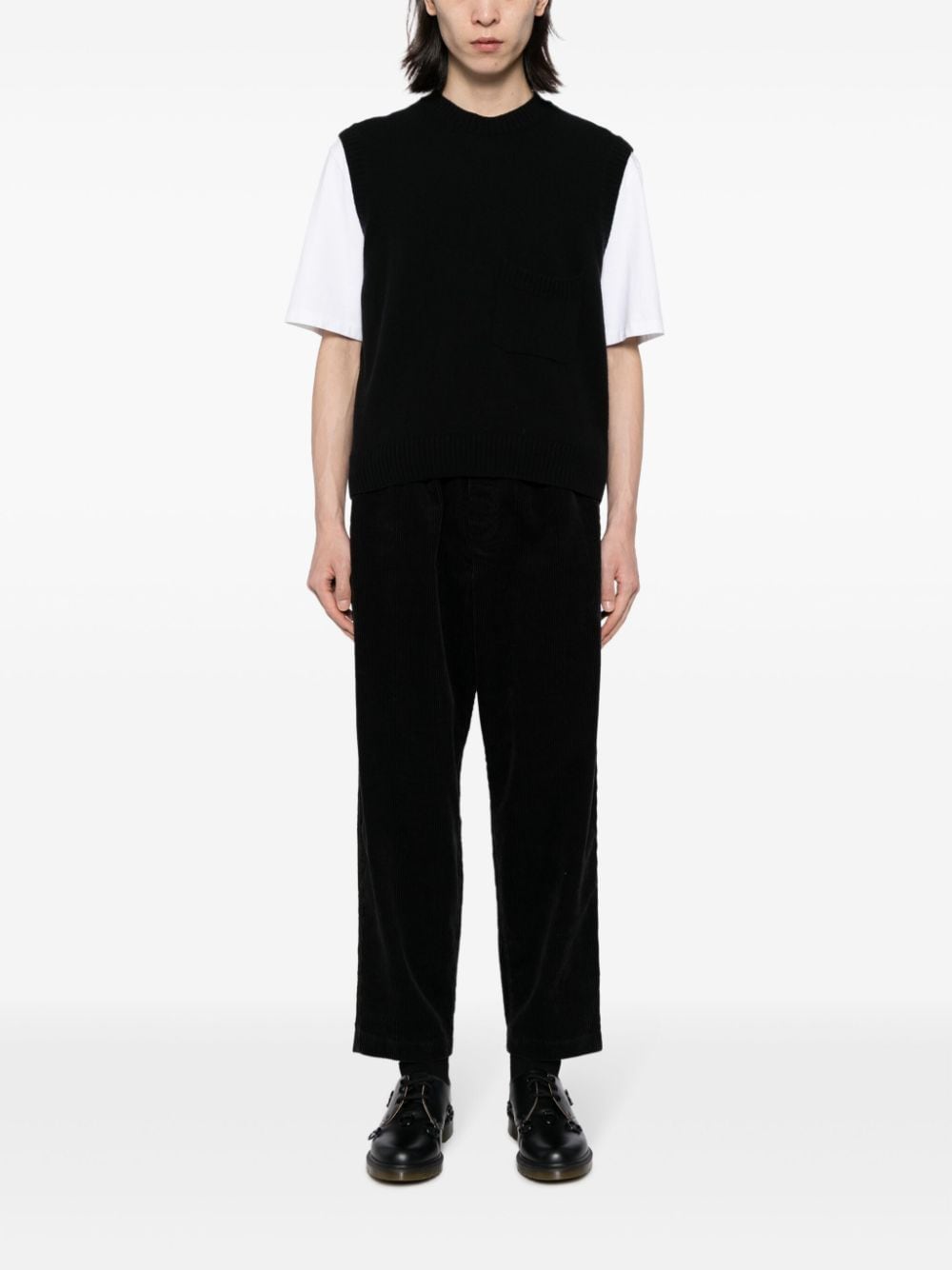 Shop Ymc You Must Create Alva Corduroy Tapered Trousers In Black