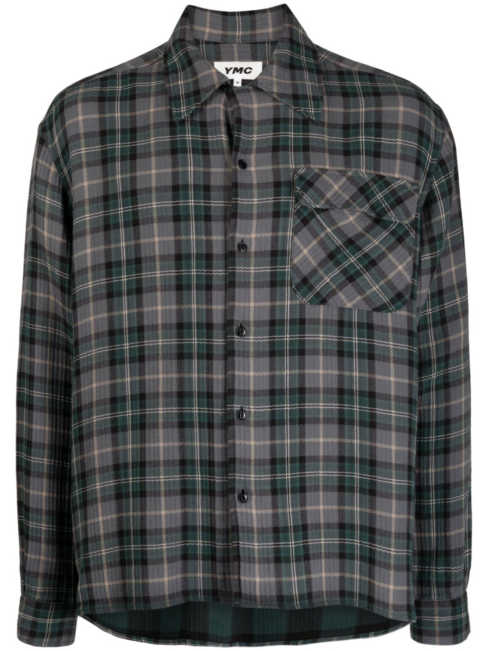 Ymc You Must Create Wray Check-pattern Cotton Shirt In Green
