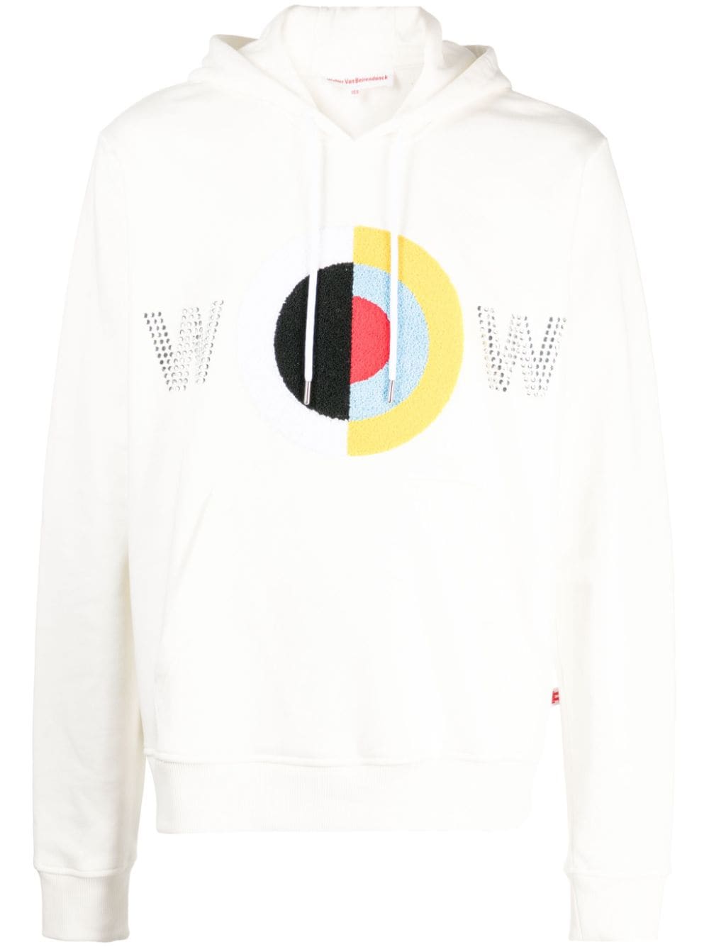 Walter Van Beirendonck Hamza Embroidered-motif Cotton Hoodie In White