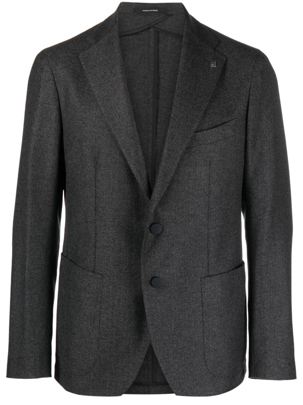 Tagliatore Notched-lapels Single-breasted Blazer In Grey