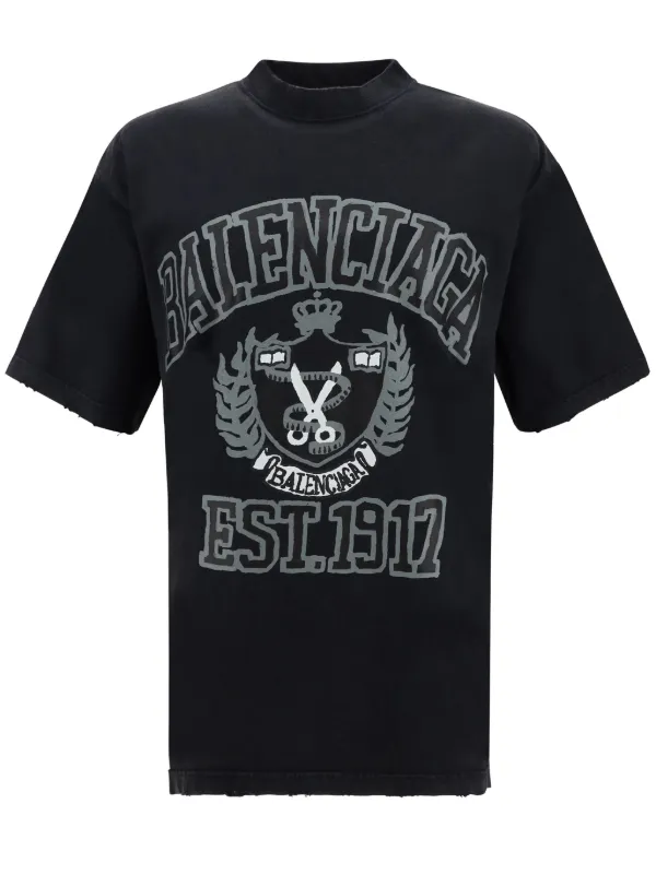 Balenciaga graphic print Cotton T shirt Black FARFETCH CA