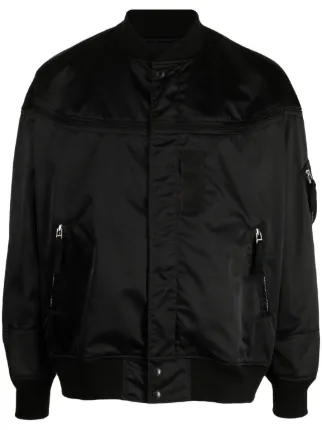 Comme Des Garcons Homme Panelled zip up Bomber Jacket Black FARFETCH AZ