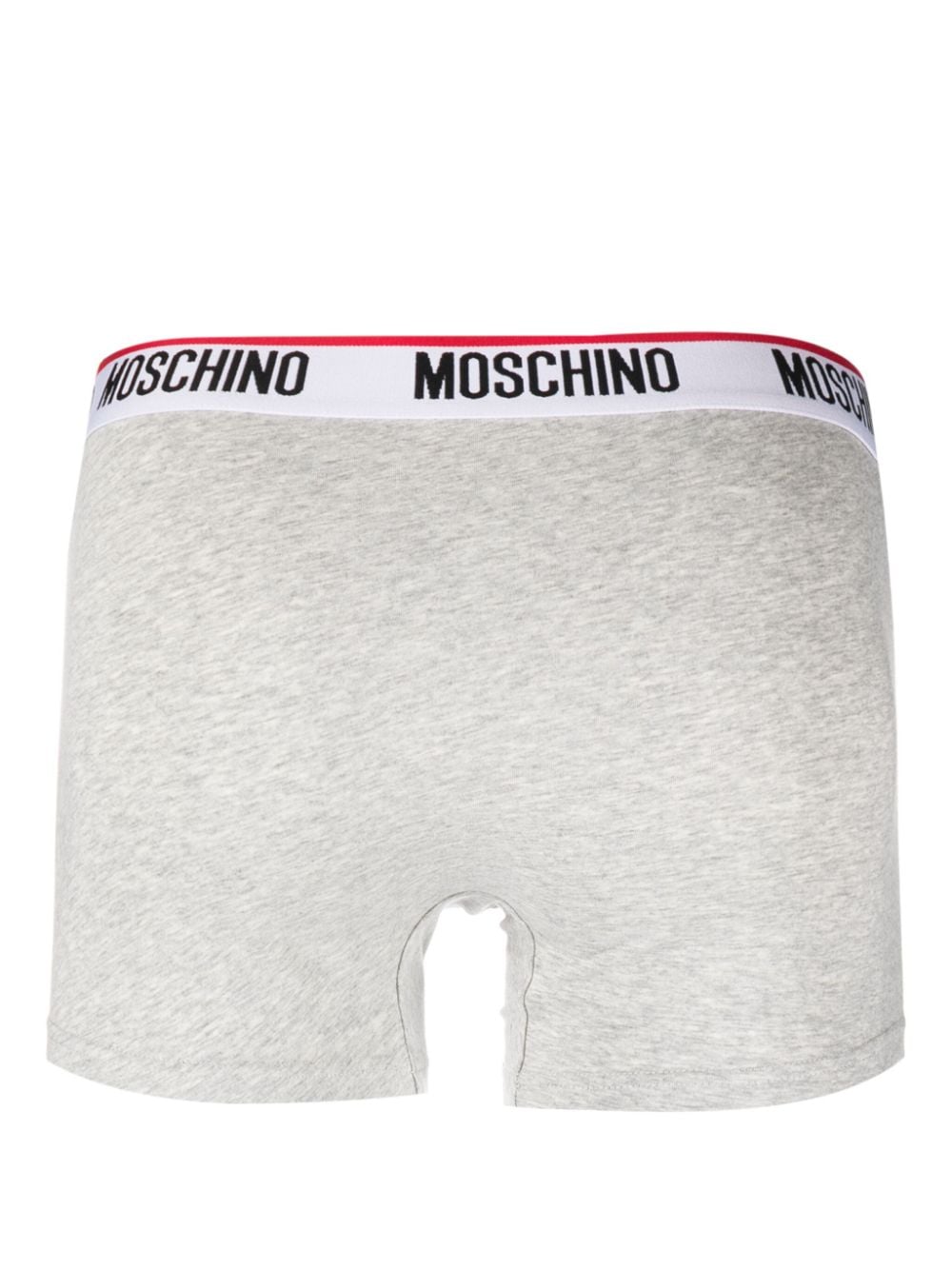 Shop Moschino Logo-waistband Jersey Boxers (pack Of Three) In Grey