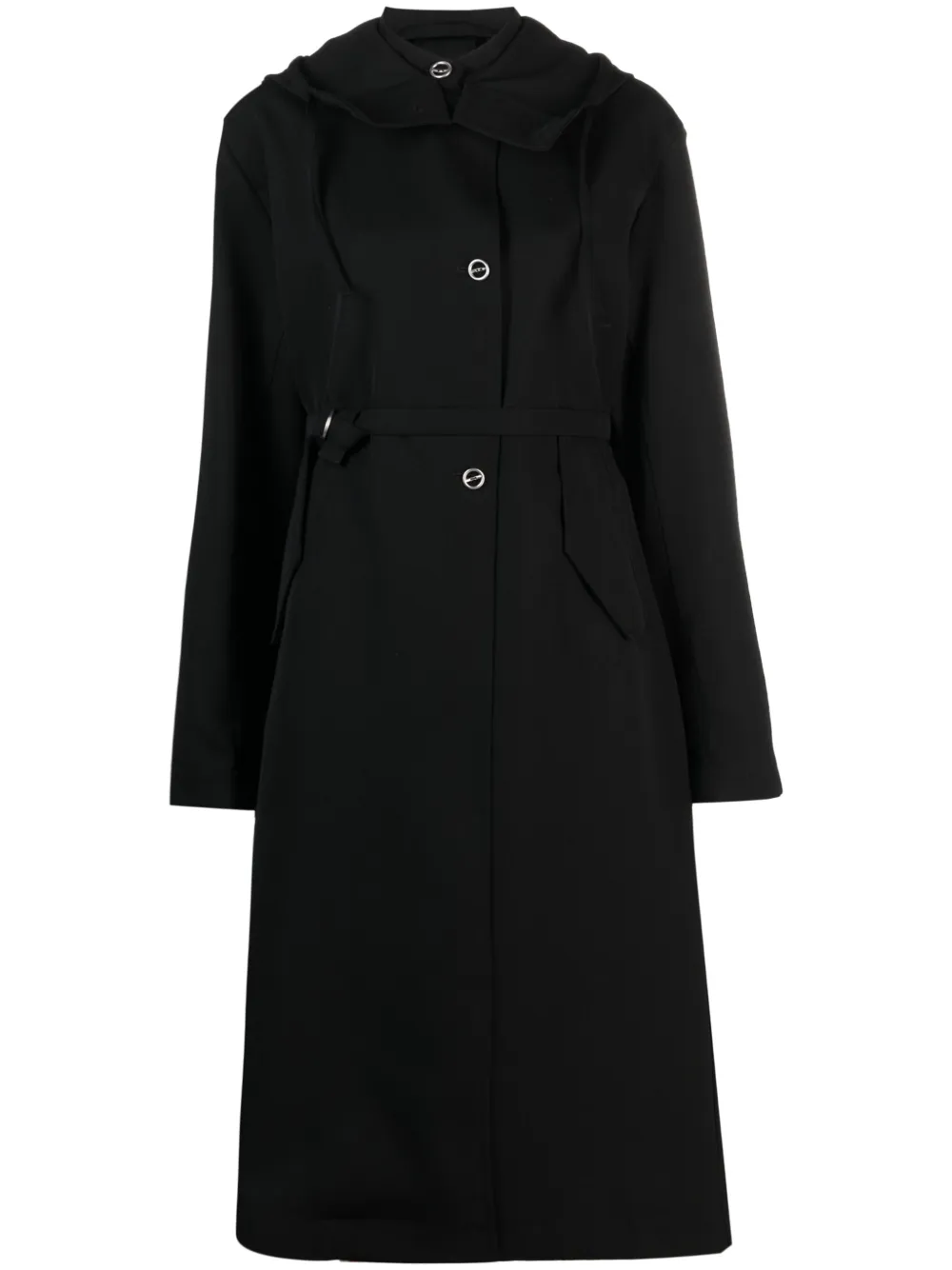 Jil Sander hooded wool coat - Nero