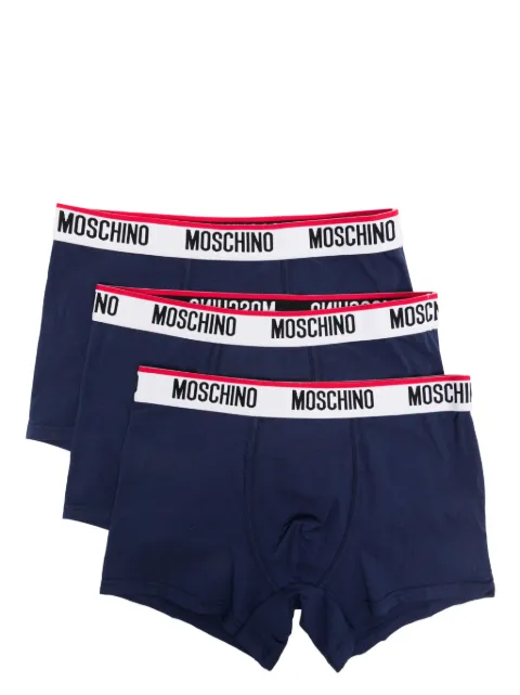 Moschino pack de tres bóxeres con logo en la pretina