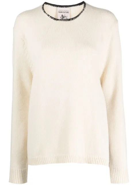 Semicouture contrast-stitching knitted jumper