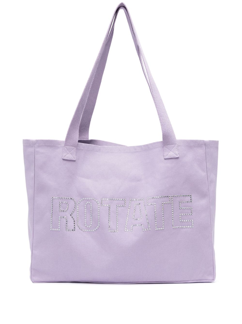 Rotate Birger Christensen Rhinestone-logo Organic-cotton Tote Bag In Purple