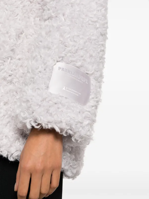 Patrizia Pepe logo patch faux fur Coat Farfetch