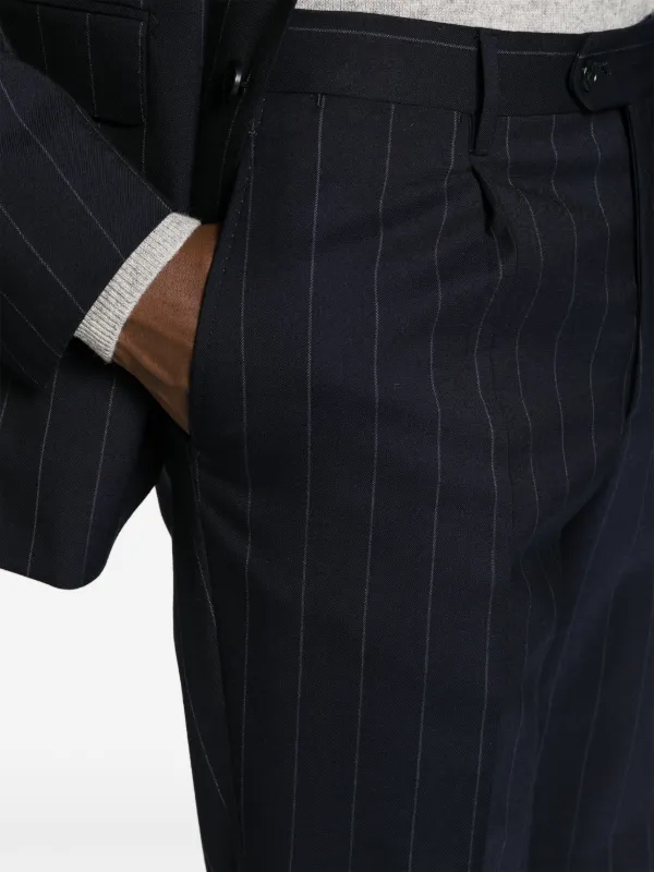 Tagliatore Pinstriped single-breasted Suit | Blue | FARFETCH
