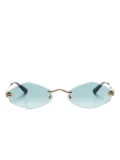 Cartier Eyewear Tiger Head-plaque geometric-frame sunglasses - Gold
