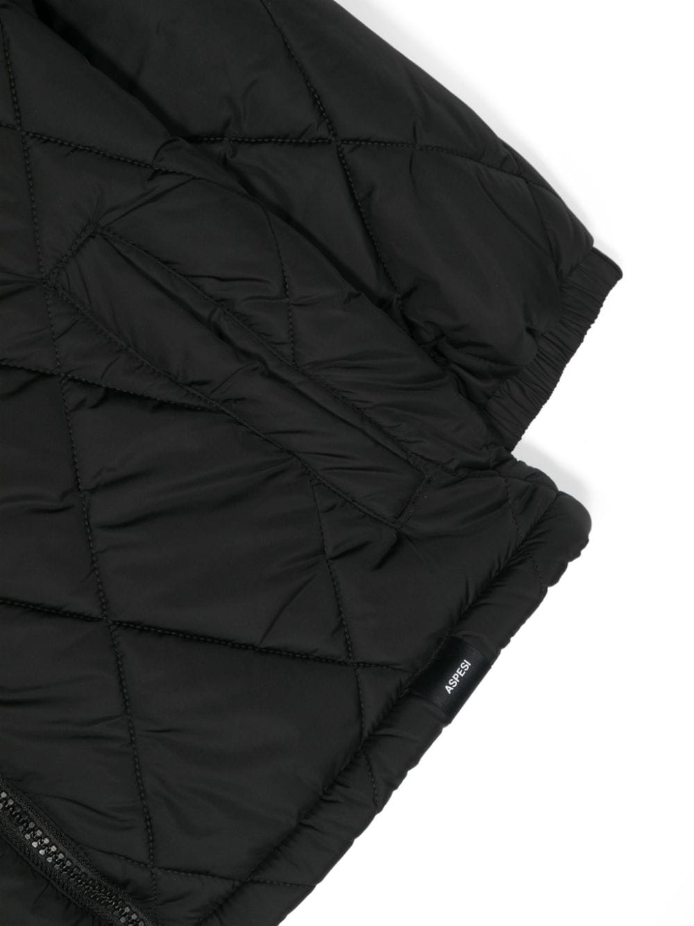 Shop Aspesi Diamond-quilted Hooded Jacket In Black