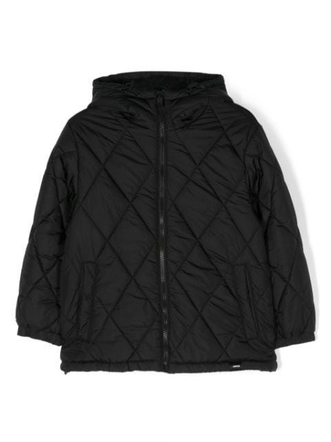 Aspesi Kids diamond-quilted hooded jacket