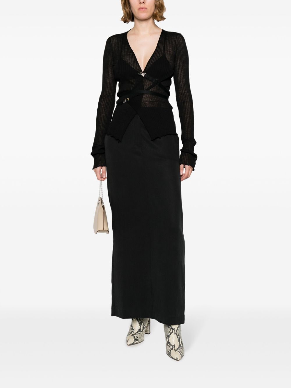 Image 2 of Sportmax Maglia semi-sheer fine-ribbed top