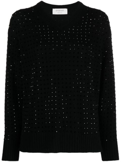 Sportmax rhinestone-embellished fine-knit jumper