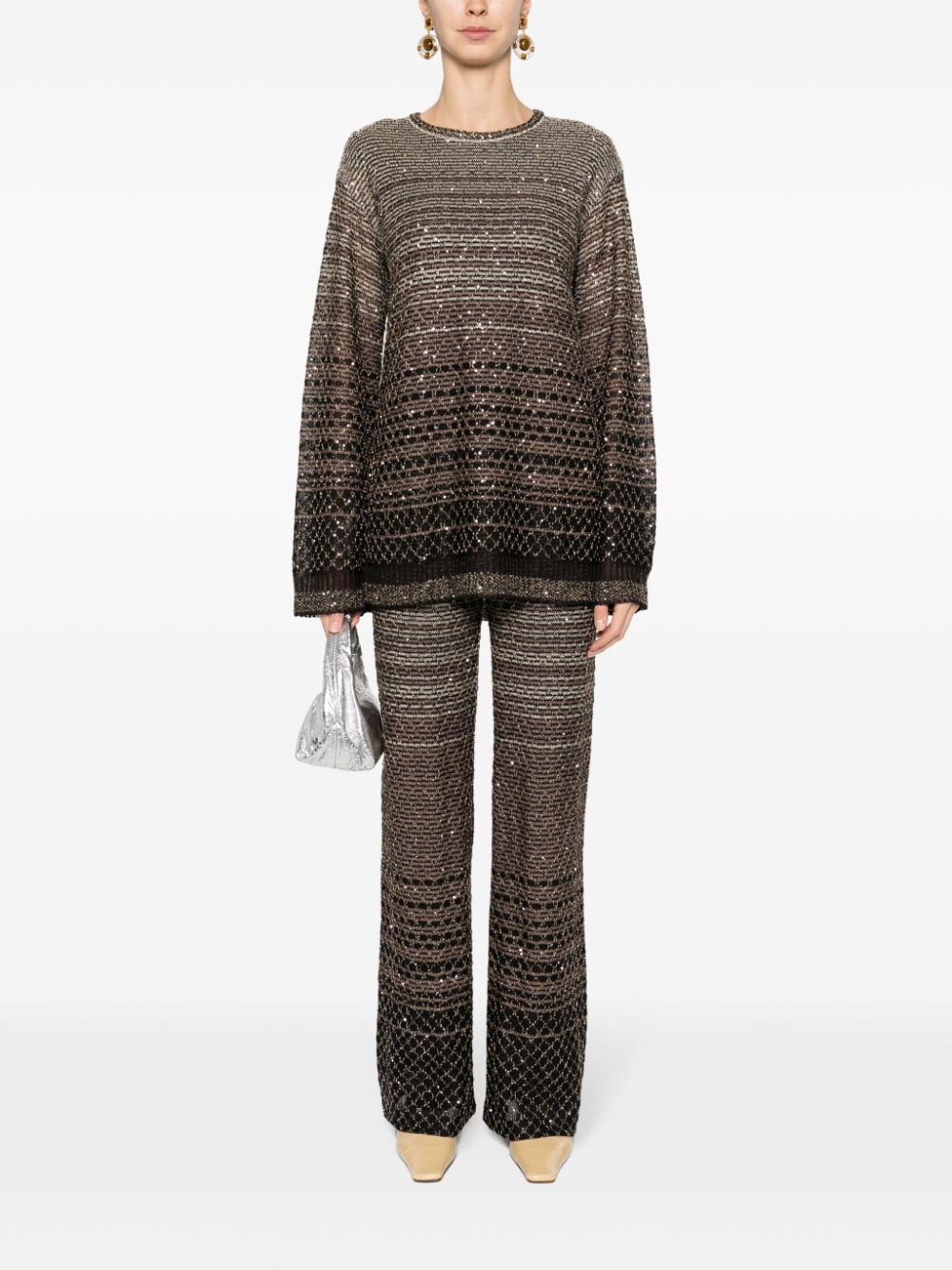 Missoni Gestreepte straight broek - Zwart