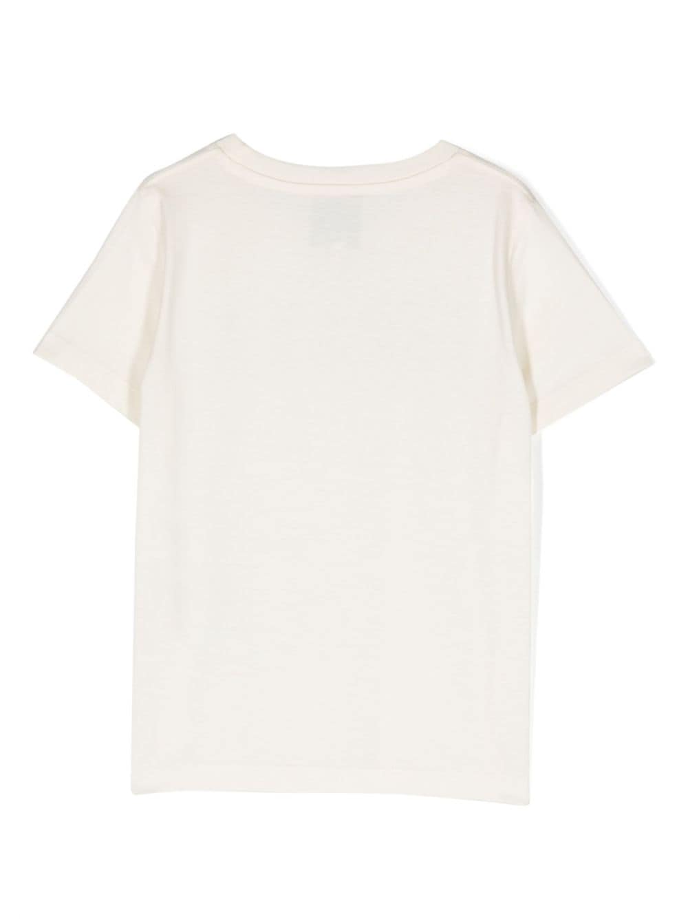 Emporio Armani Kids number-print cotton T-shirt - Beige