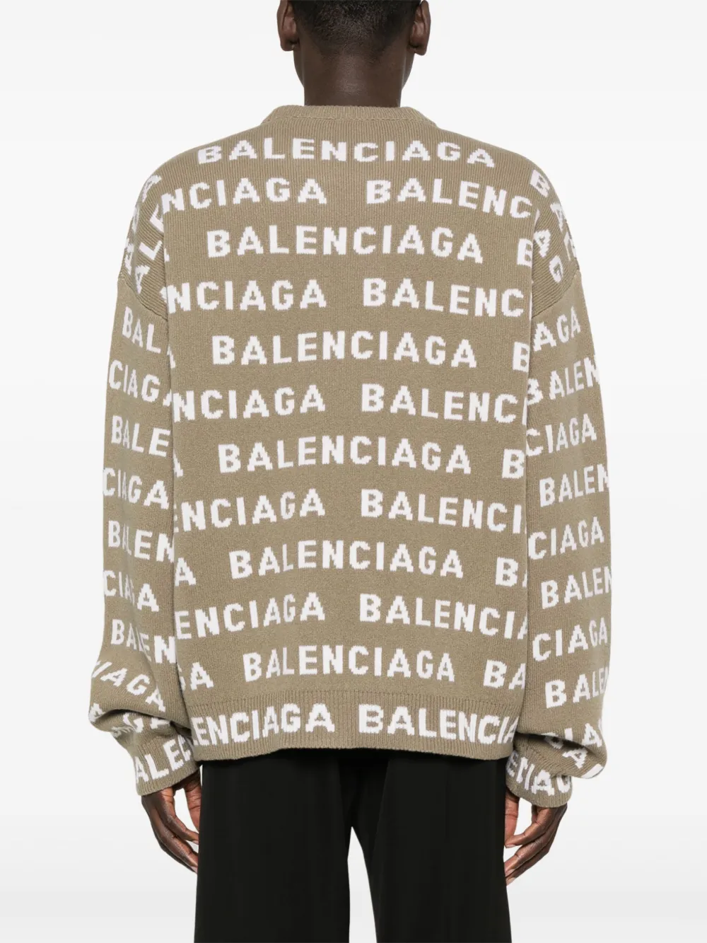 Balenciaga Logo intarsia trui Beige