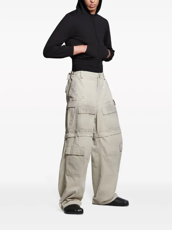 Balenciaga Distressed Cotton Cargo Trousers - Farfetch