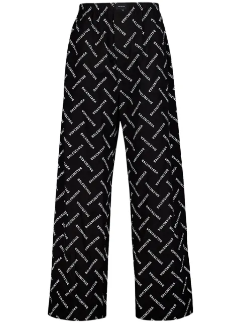 Balenciaga pantalones con logo estampado