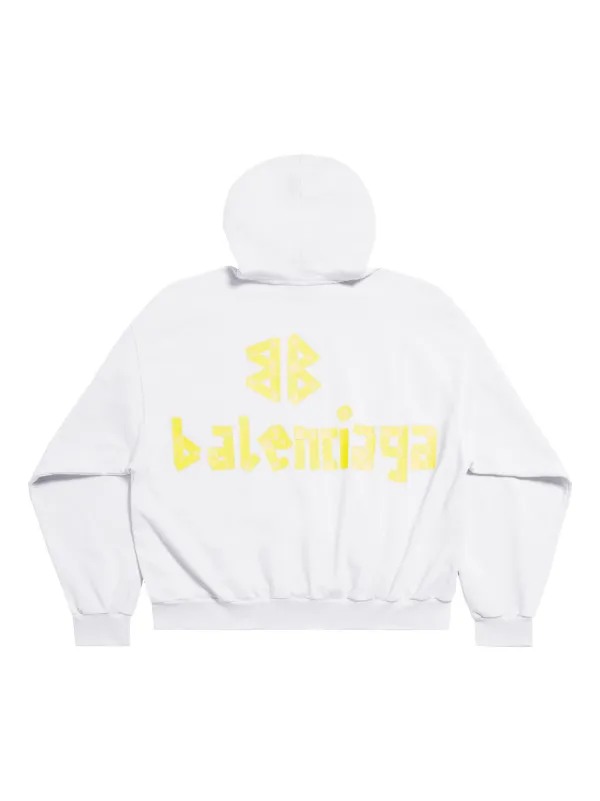 Balenciaga Tape Type Distressed Hoodie - Farfetch