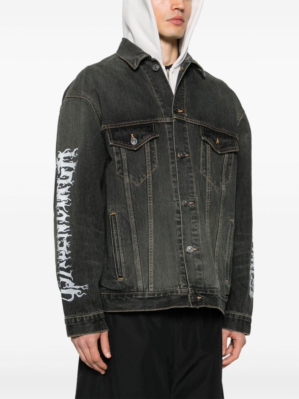 Balenciaga logo-print denim jacket Men