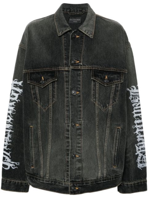 Balenciaga logo-print denim jacket