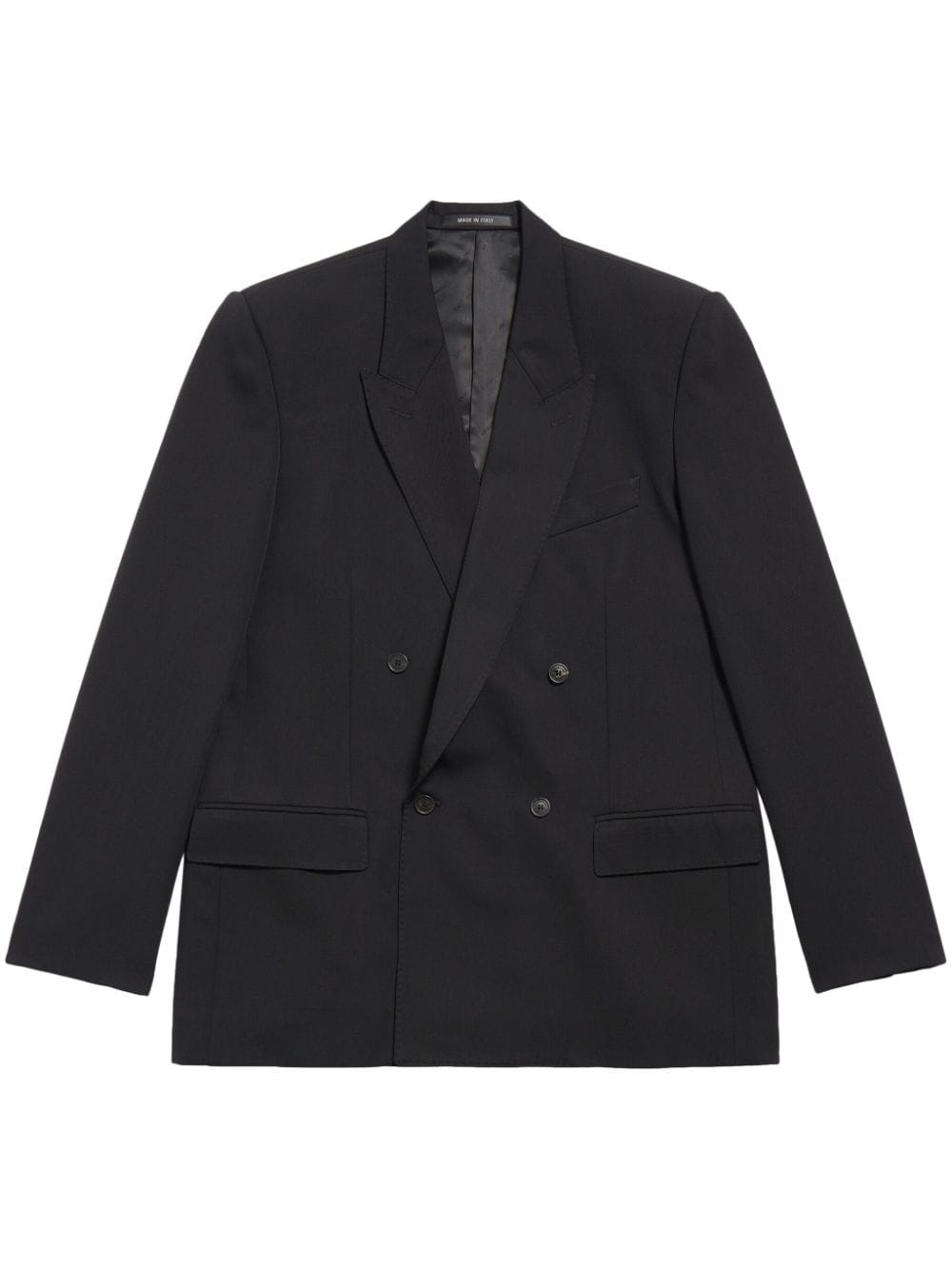 Balenciaga Deconstructed Wool Blazer Jacket In Black
