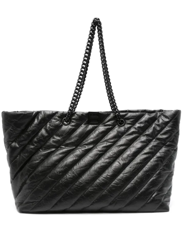 Balenciaga Large Crush Quilted Tote Bag Black FARFETCH AO