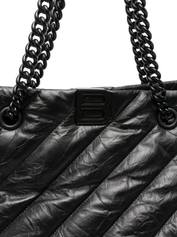 Balenciaga Crush キルティング ハンドバッグ L | ブラック | FARFETCH JP