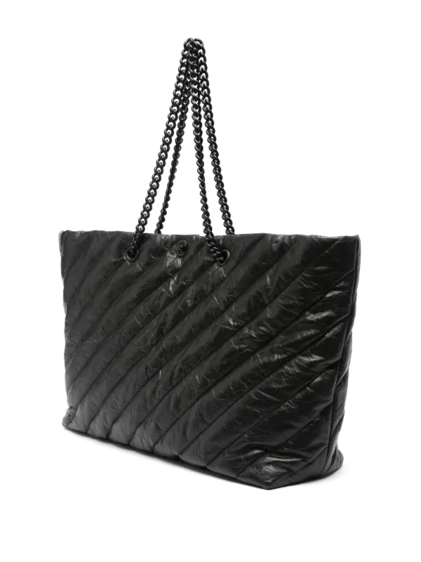 Balenciaga Crush キルティング ハンドバッグ L | ブラック | FARFETCH JP