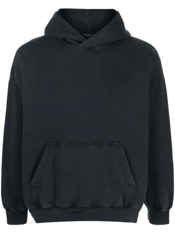 Balenciaga Hand drawn print Cotton Hoodie Black FARFETCH AE