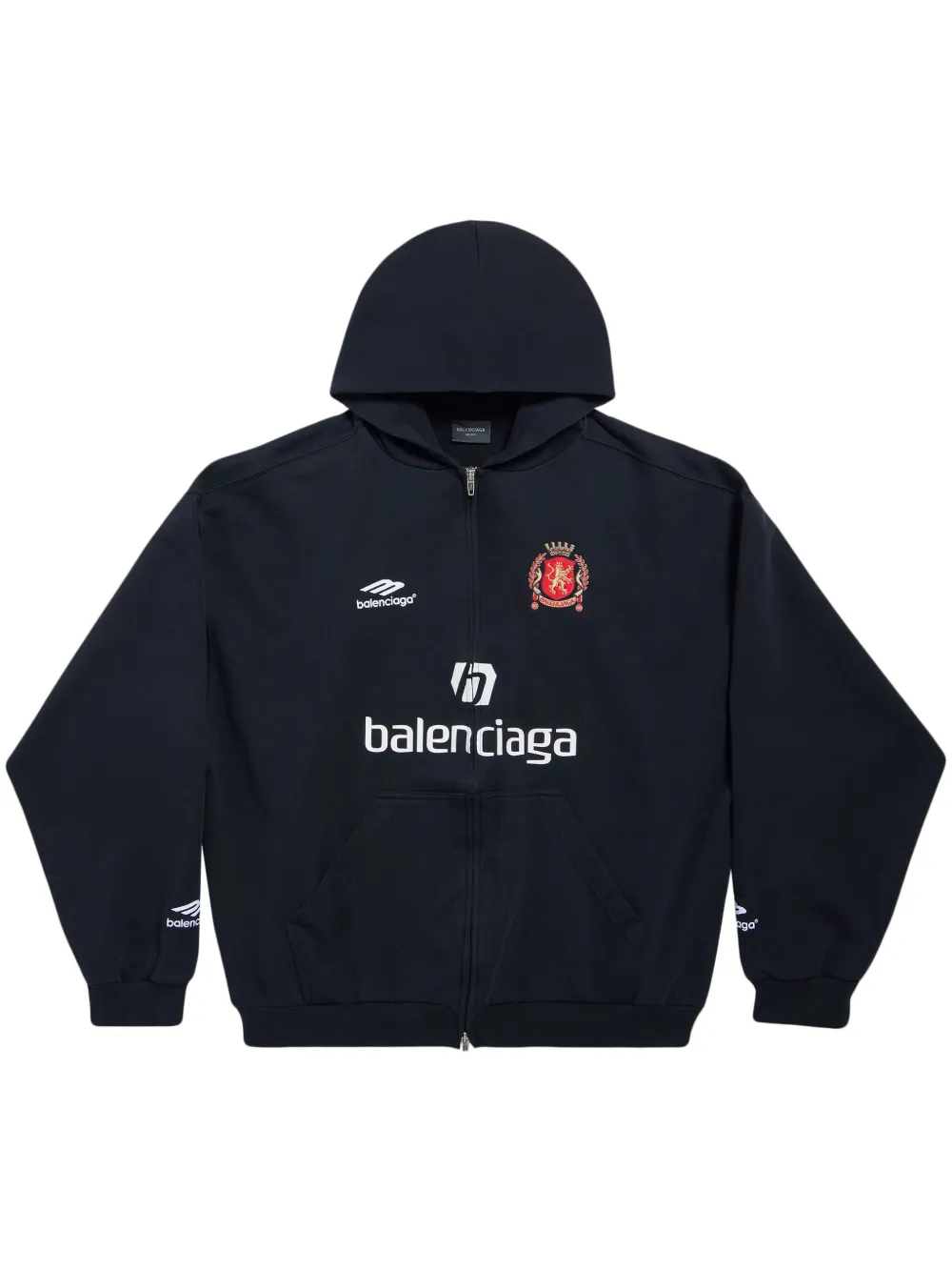 Balenciaga Paris Soccer zip-up Hoodie - Farfetch