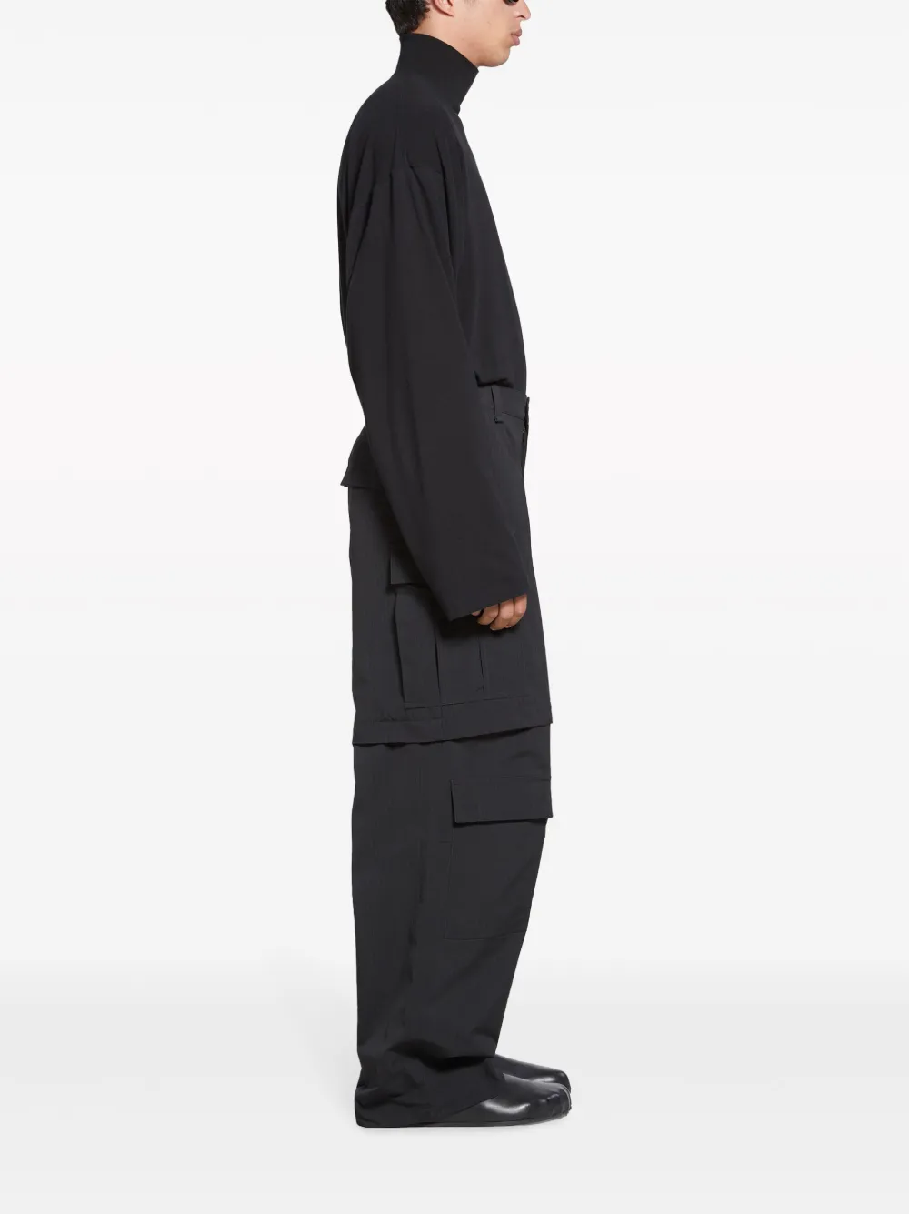 Shop Balenciaga Detachable-leg Cargo Trousers In Black