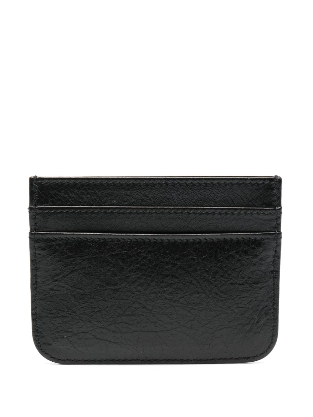 Balenciaga logo-plaque leather cardholder - Black