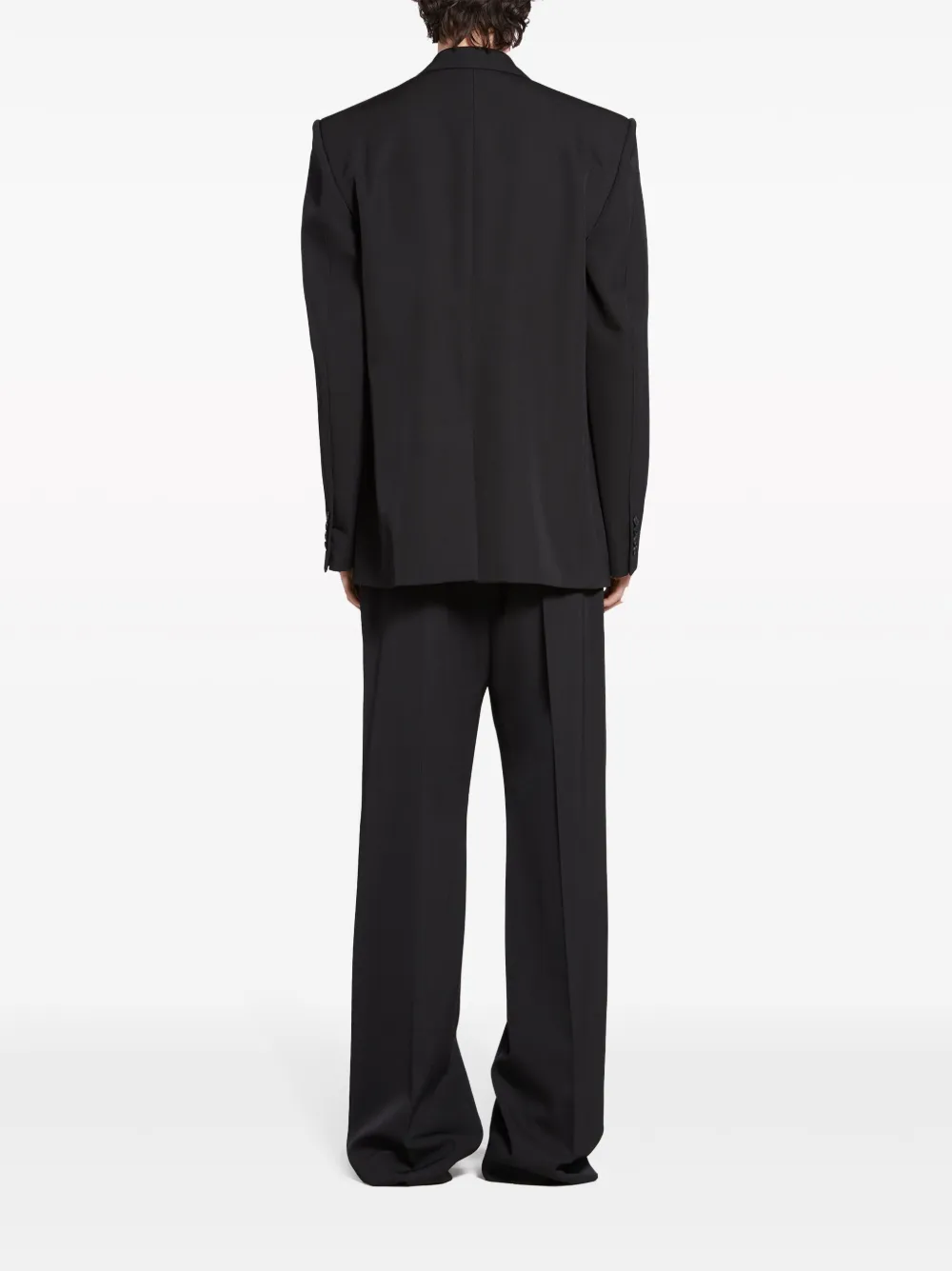 Shop Balenciaga Single-breasted Wool Blazer In Black