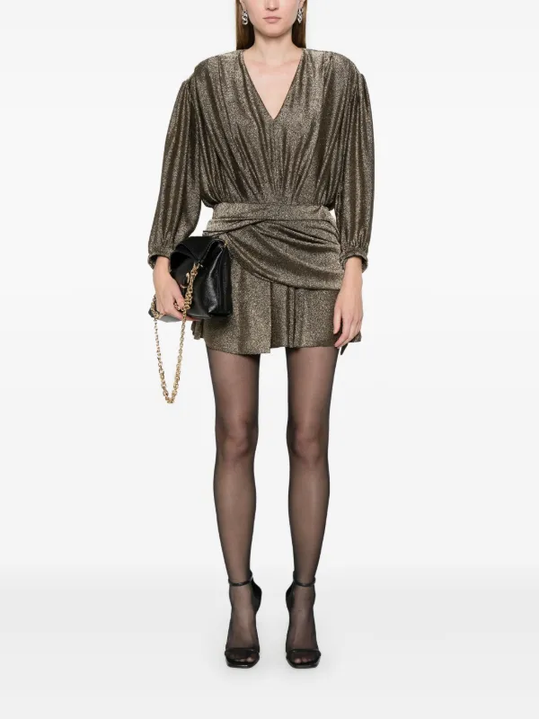 Balenciaga Draped Glittered Mini Dress | Black | FARFETCH JO