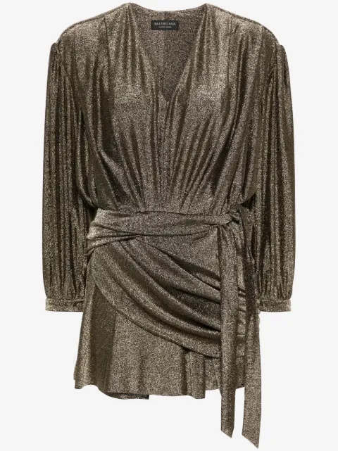 Balenciaga draped glittered mini dress