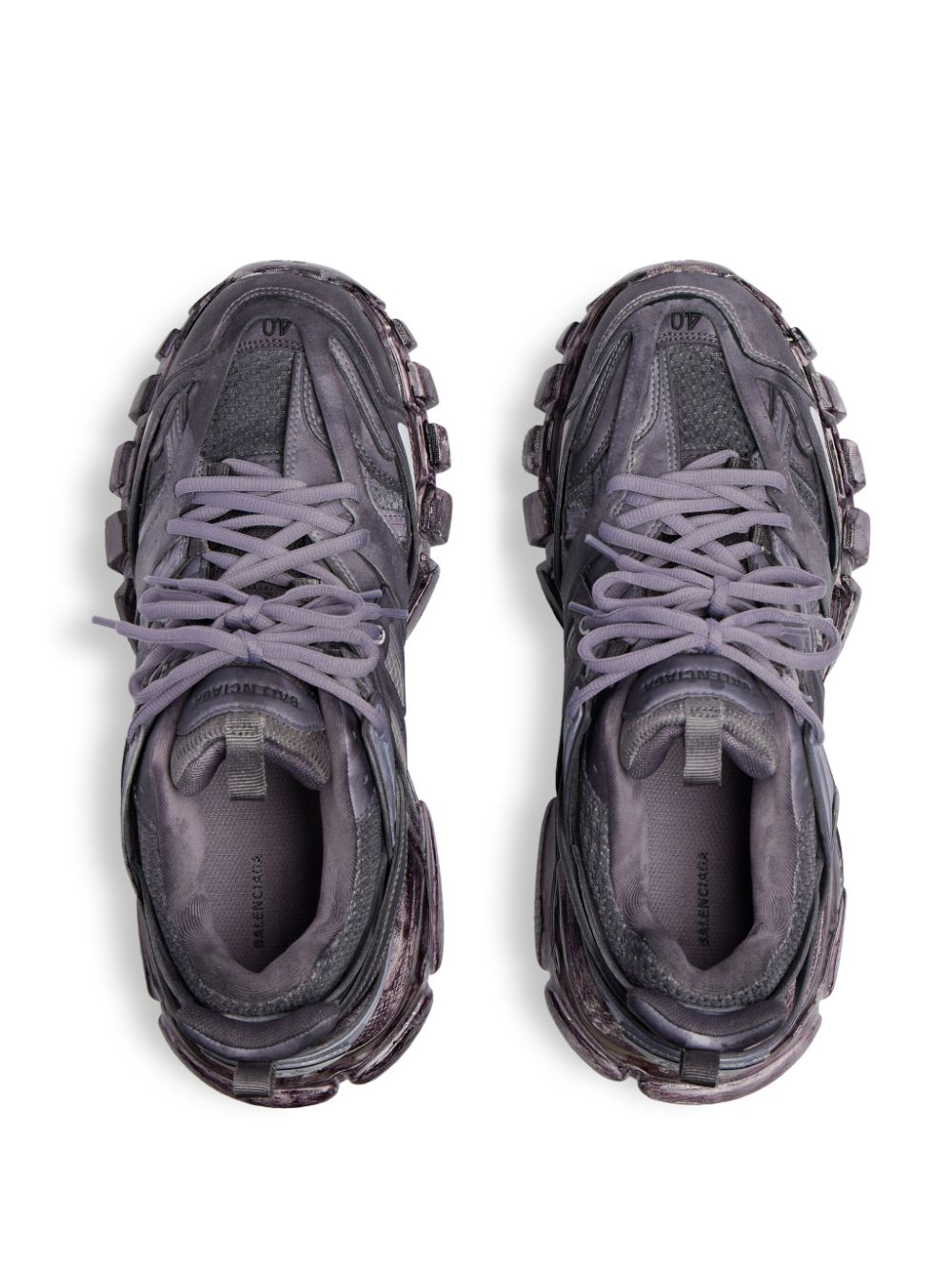 Shop Balenciaga Track Faded-effect Sneakers In Purple