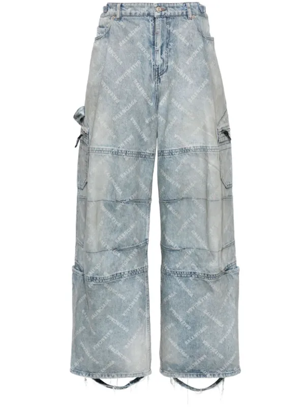 Balenciaga logo print jeans hotsell