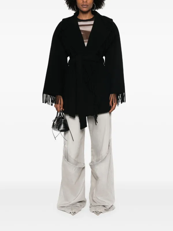 Balenciaga フリンジ ラップコート | ブラック | FARFETCH JP