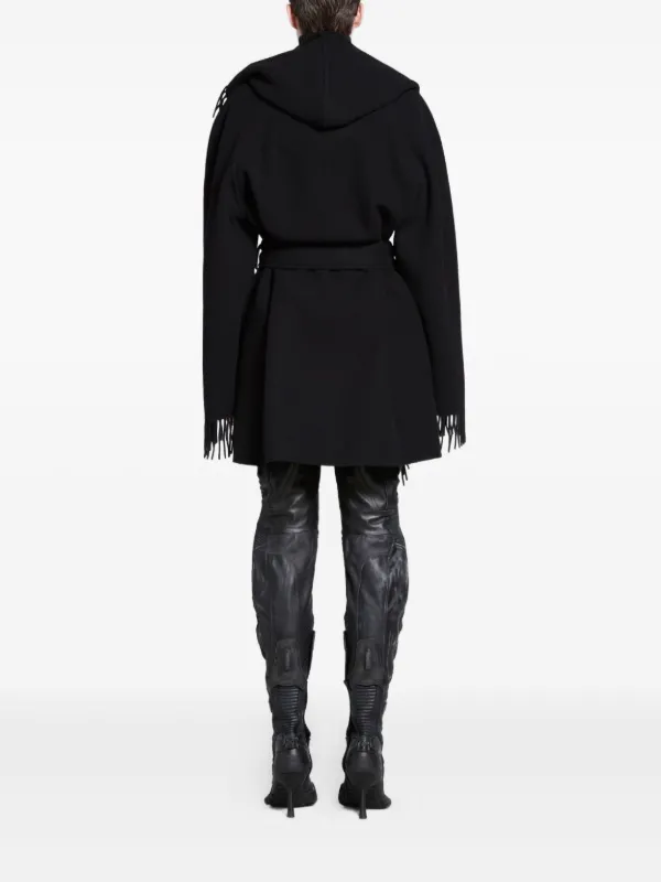 Balenciaga フリンジ ラップコート | ブラック | FARFETCH JP