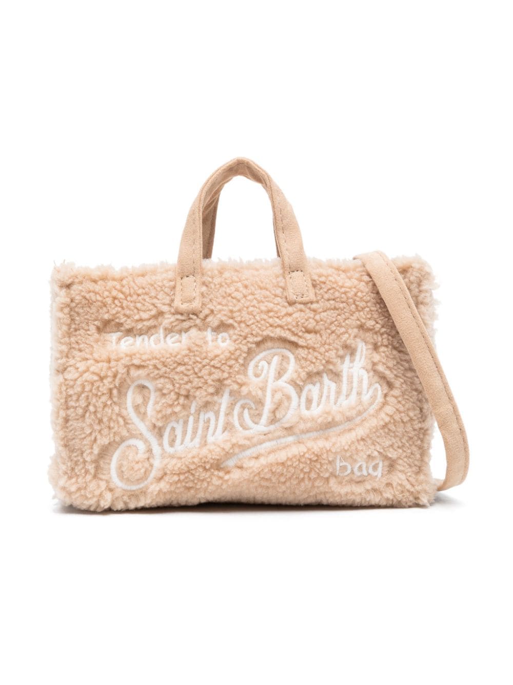 MC2 Saint Barth Kids Logo-Embroidered Velour Tote Bag