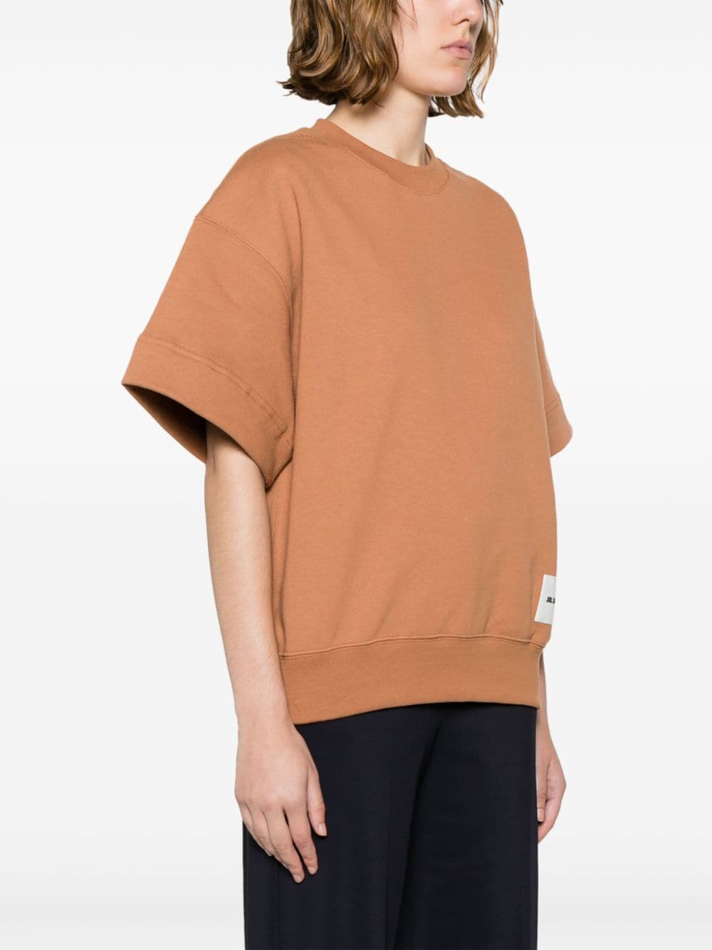 Jil Sander T-shirt met logopatch Bruin