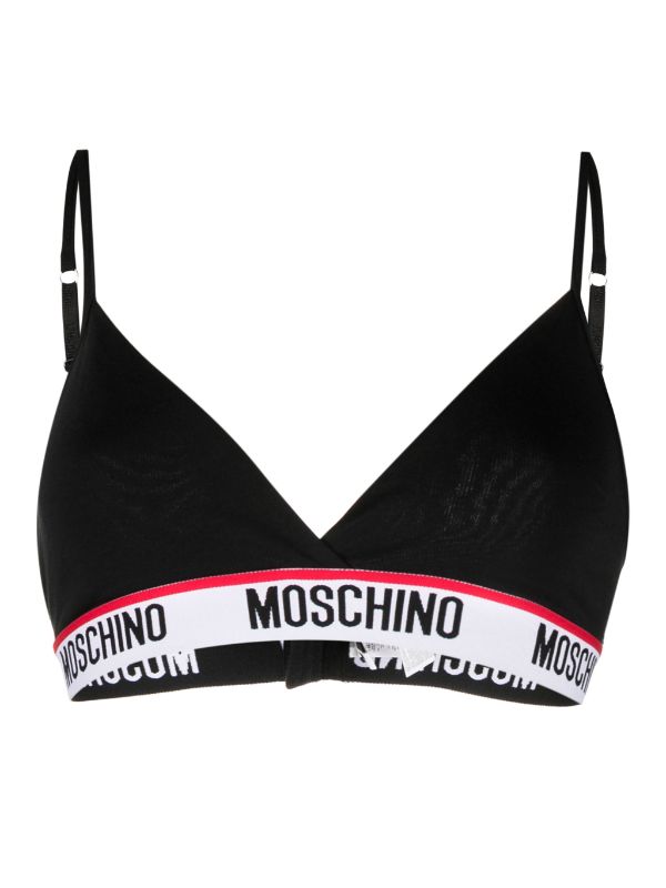 Moschino logo-tape Triangle Bra - Farfetch