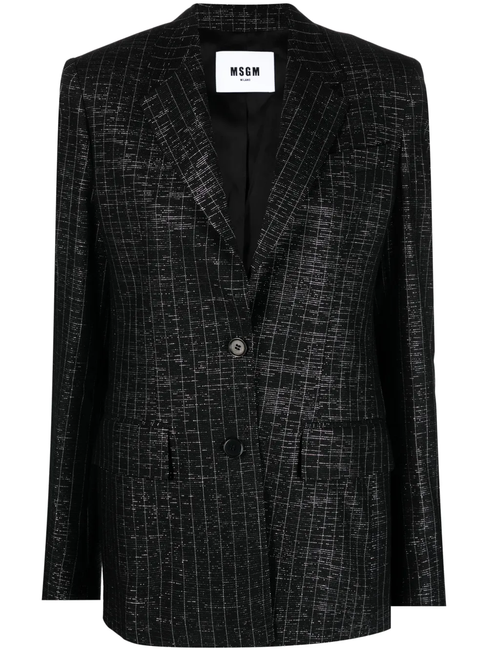 MSGM Blazer met enkele rij knopen Zwart